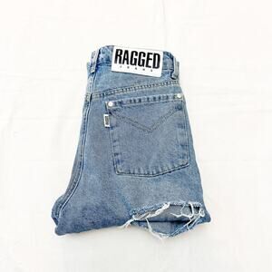 Ragged Jeans Skinny Raw Hem Cheek Ripped Light Wash Zip Fly Denim Jeans Size 24